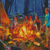 Family Campfire diamond painting