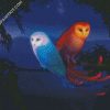 Fantasy Sun Moon Owls diamond painting