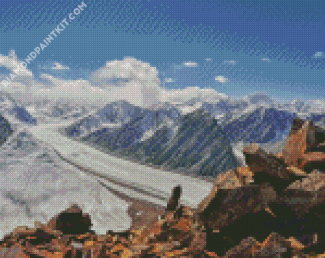 Fedchenko Glacier Tajikistan diamond painting