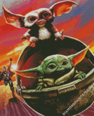 Gizmo And Baby Yoda diamond painting