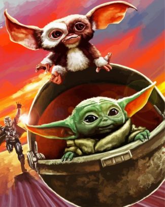 Gizmo And Baby Yoda diamond painting