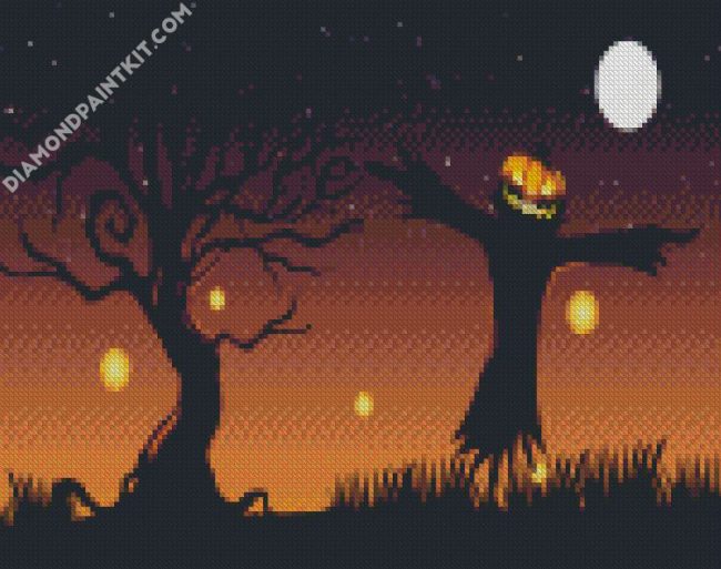 Halloween Scarecrow Silhouette diamond painting