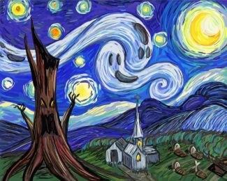 Halloween Starry Night diamond painting