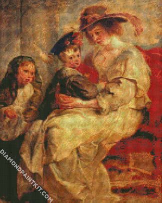 Helena Fourment With Children By Rubens diamond painting