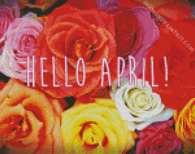 Hello April Flowers diamond painting