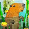 Illustration Capybara diamond painting