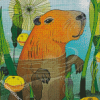 Illustration Capybara diamond painting