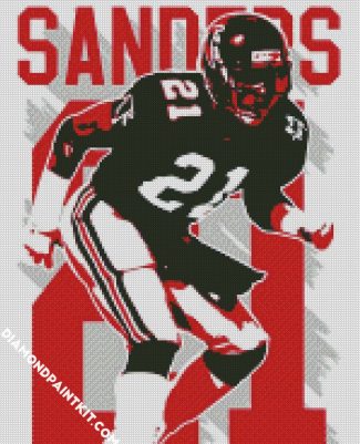 Illustration Deion Sanders diamond painting