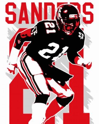 Illustration Deion Sanders diamond painting