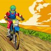 Illustration Dirt Bike Driver diamond painting