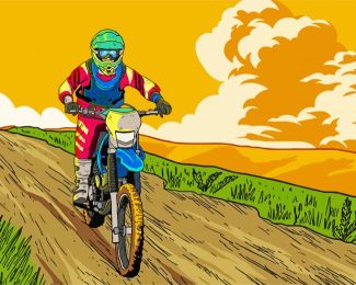 Illustration Dirt Bike Driver diamond painting