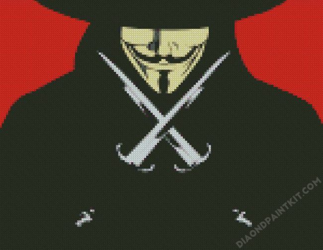 Illustration Guy Fawkes diamond painting