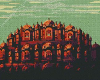 Illustration Hawa Mahal Jaipur diamond painting