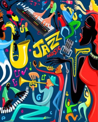 Illustration Jazz Music diamond painting