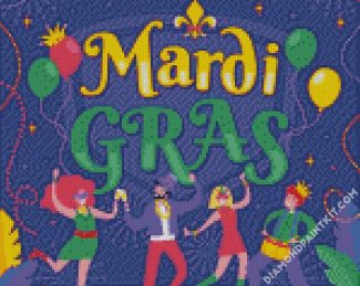 Illustration Mardi Gras Festival diamond painting