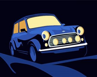 Illustration Mini Cooper diamond painting