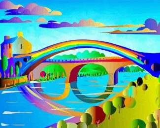 Illustration Rainbow Bridge diamond painting