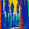 Illustration Redwoods Park diamond painting