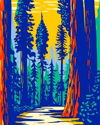 Illustration Redwoods Park diamond painting