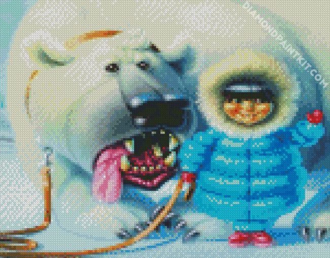 Inuit Girl And Polar Bear diamond painting