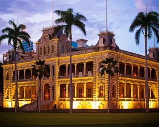 Iolani Palace Oahu diamond painting