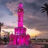 Izmir Clock Tower In Pink diamond painting