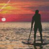 Man Paddleboarding Silhouette diamond painting