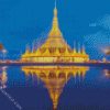 Maynmar Shwedagon Pagoda Water Reflection diamond painting