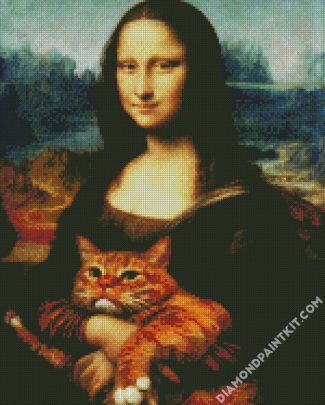 Mona Lisa With Cat Diamond painting