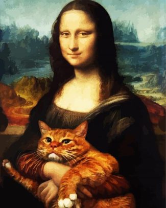 Mona Lisa With Cat Diamond painting