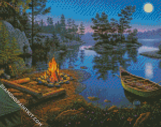 Family Campfire diamond painting