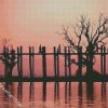 Myanmar U Bein Bridge Silhouette diamond painting