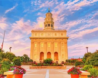 Nauvoo Illinois Temple Building diamond painting