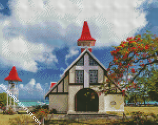 Notre Dame Auxiliatrice De Cap Malheureux Mauritius diamond painting