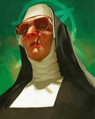 Nun Smoking diamond painting