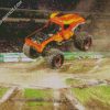 Orange Monster Truck diamond painting