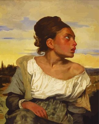 Orphan Girl At The Cemetery By Delacroix Eugene diamond painting