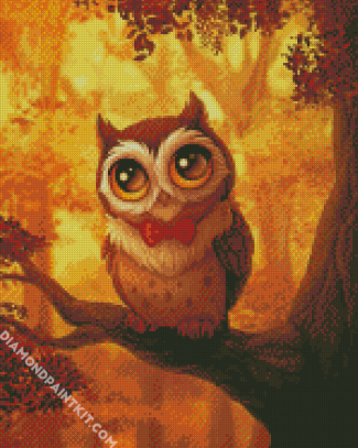 Owl With Bow Tie diamond painting