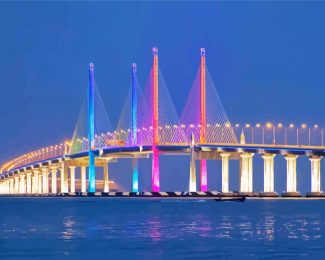 Penang Bridge Malaysia diamond painting