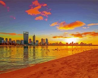 Perth City At Sunset diamond painting