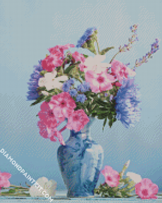 Phlox In Blue Vase diamond painting