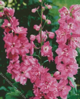 Pink Delphiniums diamond painting