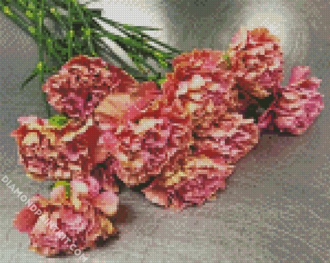 Pink Carnations Bouquet diamond painting