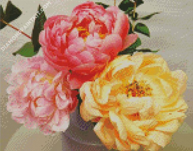 Pivoines Flowers diamond painting