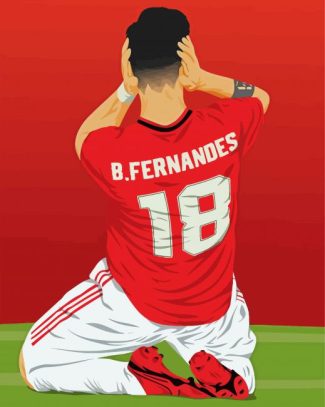 Player Bruno Fernandes diamond painting