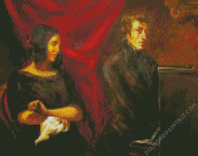 Portrait Of Frederic Chopin And George Sand By Delacroix Eugene diamond painting