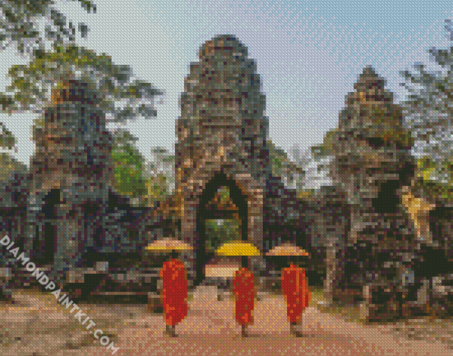 Preah Khan Temple Cambodia diamond painting