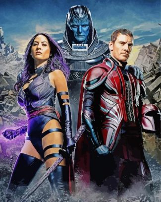 Psylocke And X Men Apocalypse Characters diamond painting