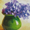 Purple Phlox In Green Vase diamond painting