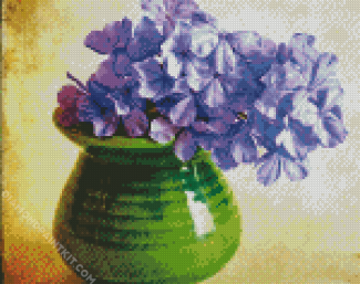 Purple Phlox In Green Vase diamond painting